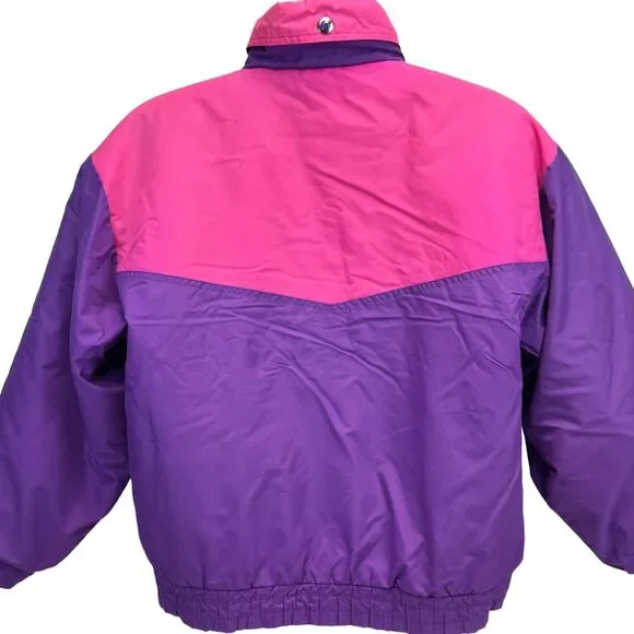 Vintage 90s Steep Slopes Ski Snow Jacket Mens L Large Skier Skiing Purple